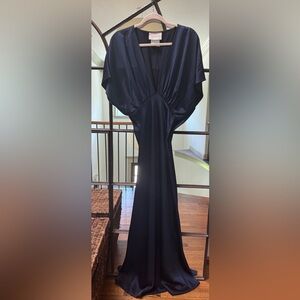 BHLDN Navy Dolman Sleeve Cocktail Gown